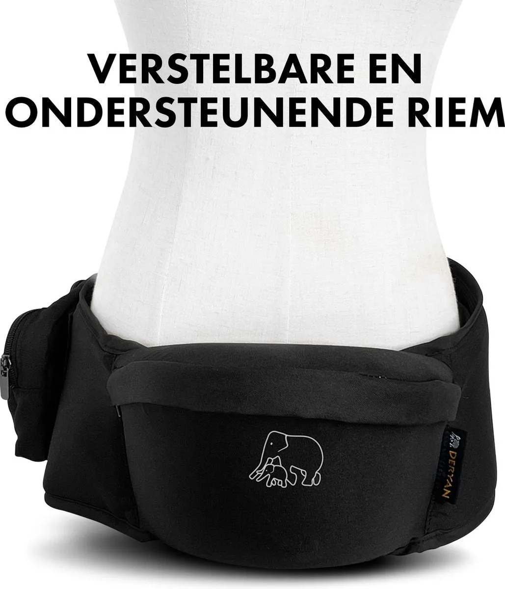 Canguro de Cadera Deluxe - Asiento de Cadera para Bebés y Niños Pequeños - Negro - Image 6