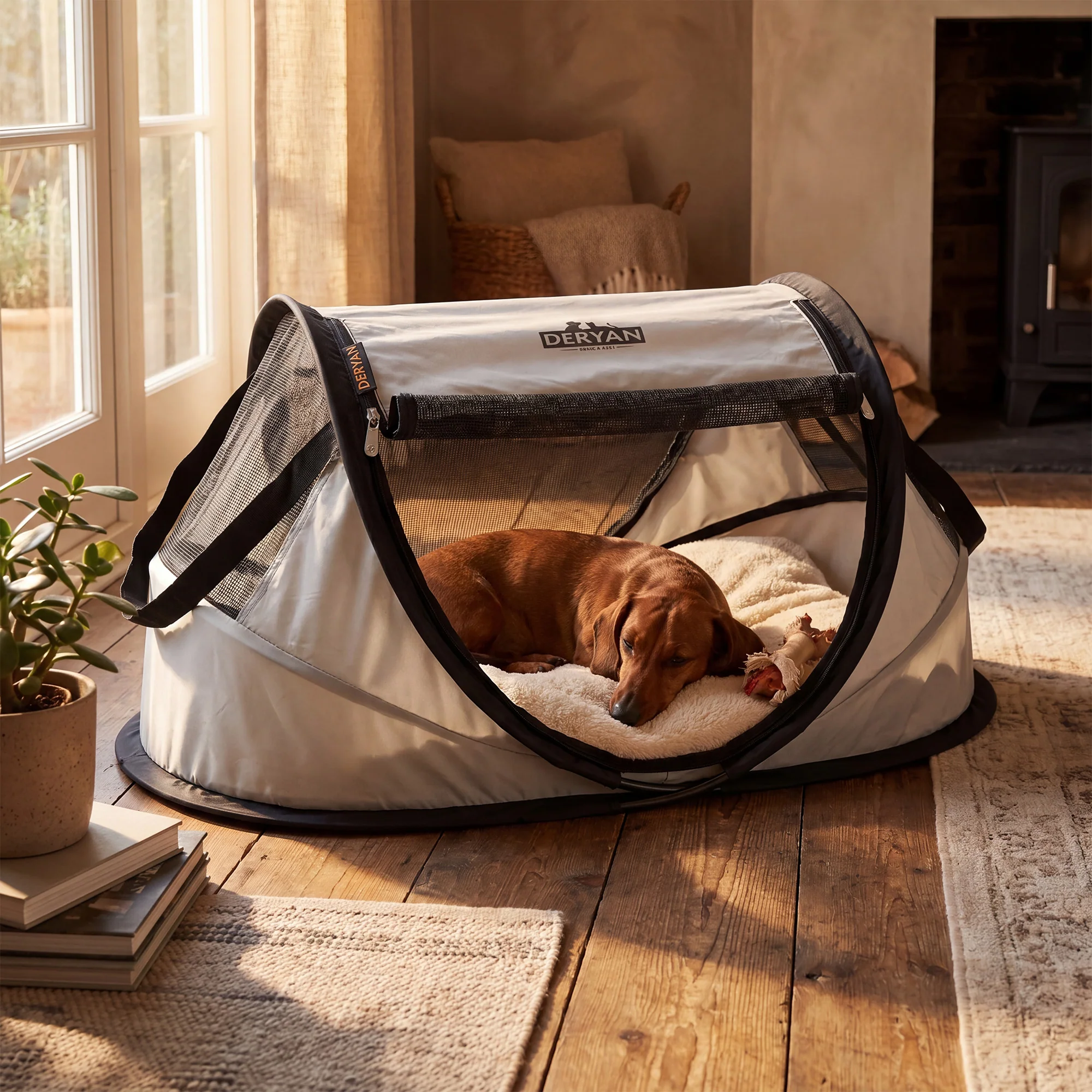 Deryan Perros y Gatos - Luxury Pop-Up Pet Travel-Cot - Corral para perros - Sistema pop-up - Banco plegable - Malla extra gruesa - Pequeño - Image 4