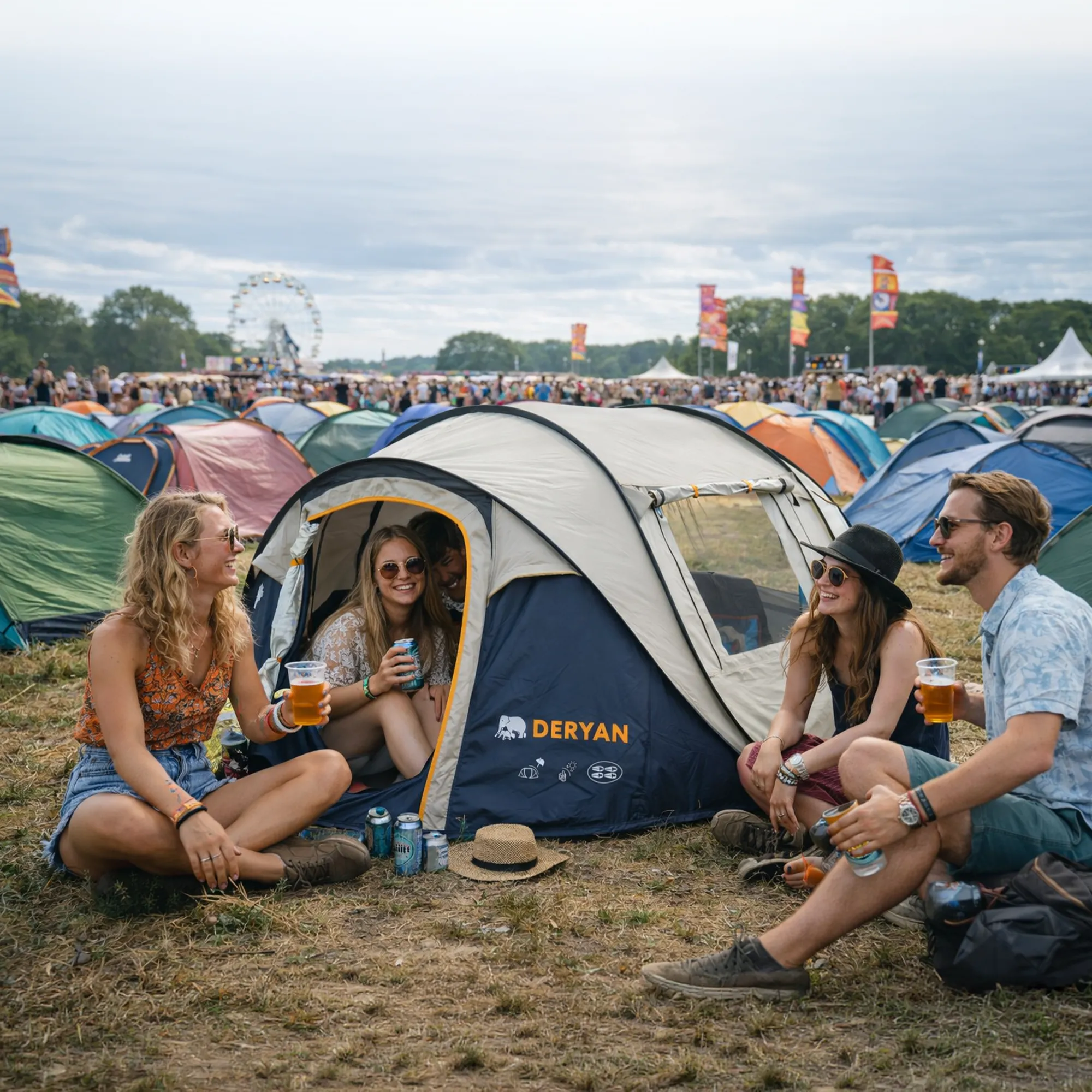 Pop Up Luxe Tent - 2000MM columna de agua - Navy - 4 Personas - Image 4