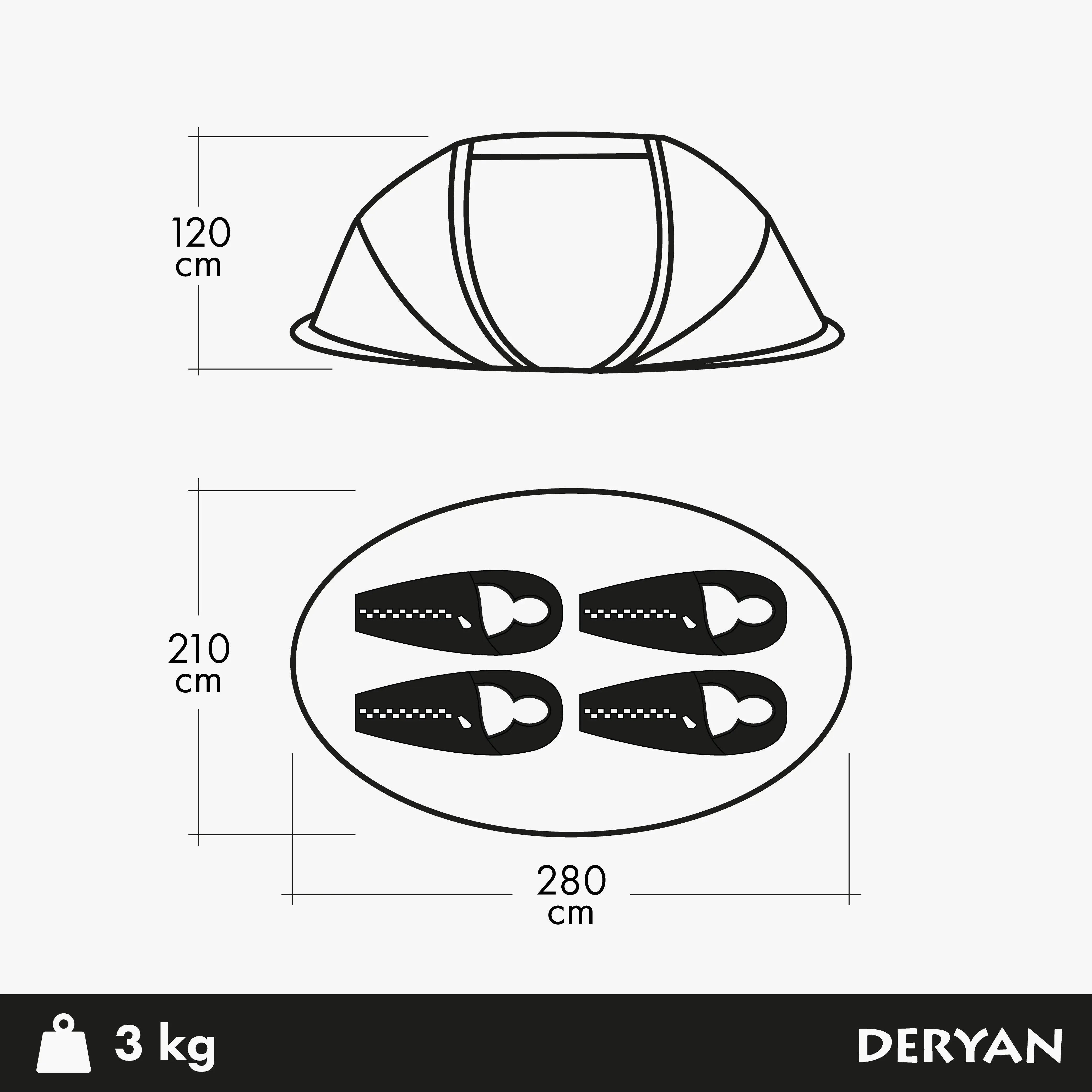 Pop Up Luxe Tent - 5000MM columna de agua - Beige - 4 Personas - Image 10