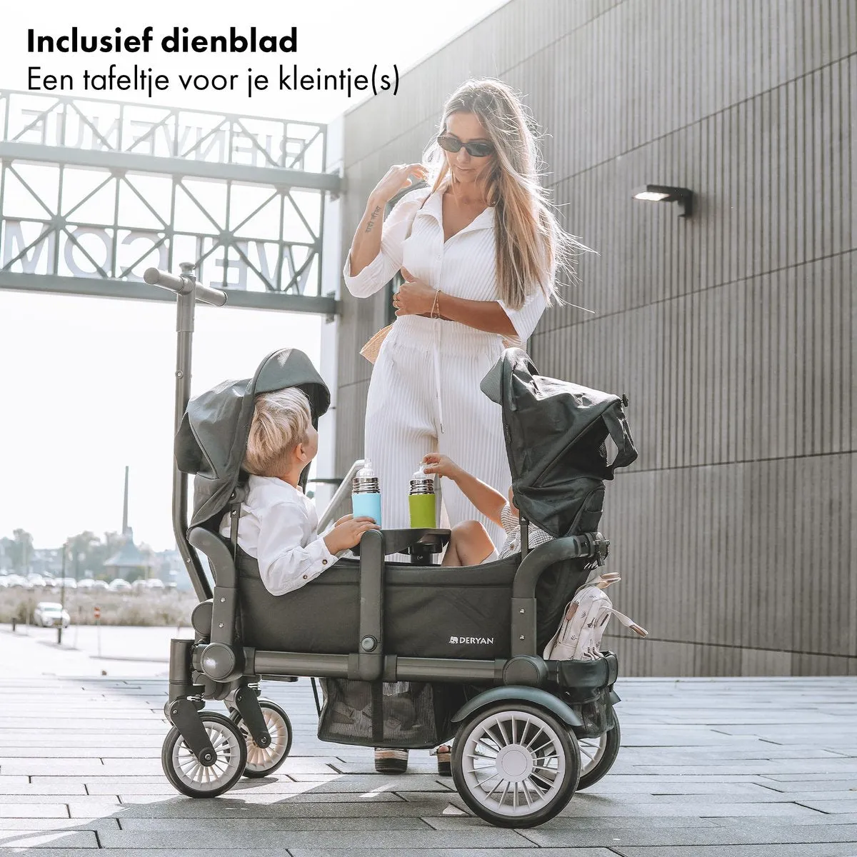 Sandy Luxe Vagón Plegable - Vagón de Playa - Duowagen Negro - Image 7
